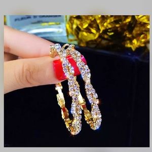 Rhinestone hoop earrings
